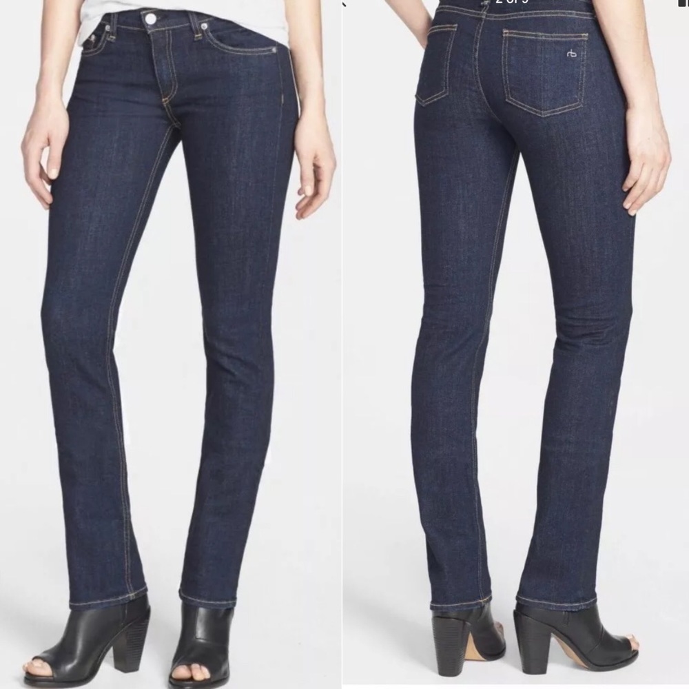 COPY - Rag & bone cigarette straight leg blue jea…